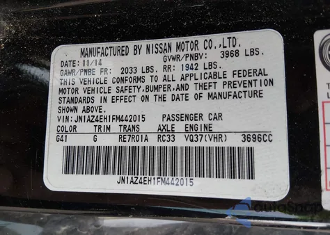 2015 Nissan 370Z from USA, damaged, VIN JN1AZ4EH1FM442015